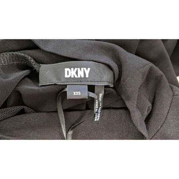 DKNY Womens Size XXS Black Polyester Long Sleeves Mock Neck Mini Dress - Picture 9 of 11